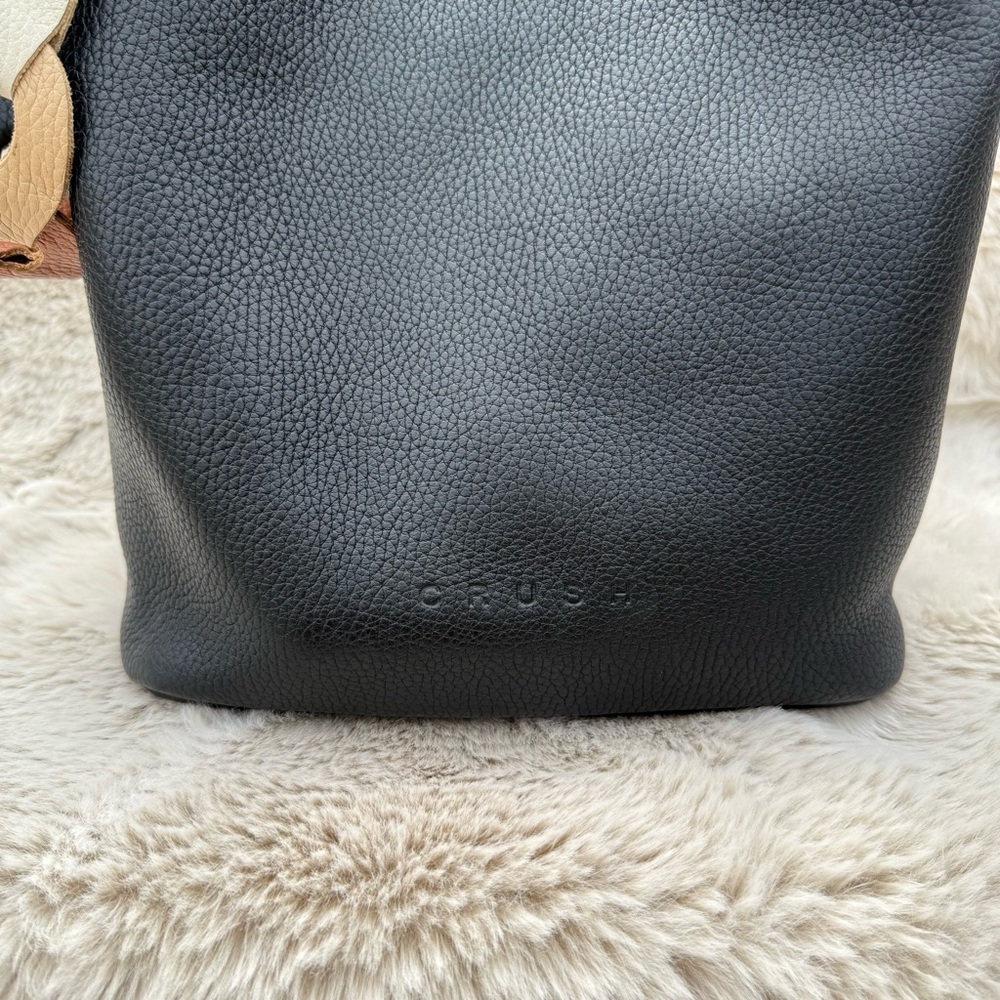 CRUSH Leather Goods MAE Black Leather Bucket Bag - Picture 6 of 13